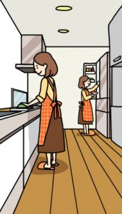 キッチン女性イラスト