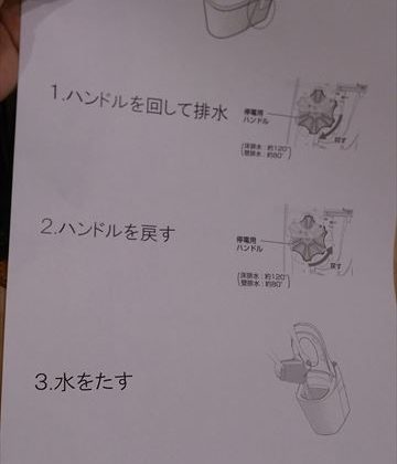 断水時にトイレに張り紙