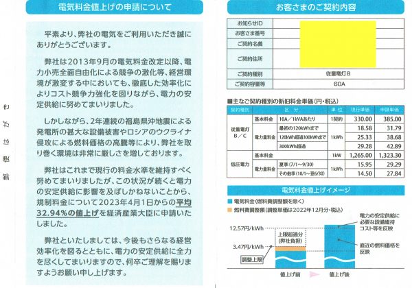 電気料金値上げ